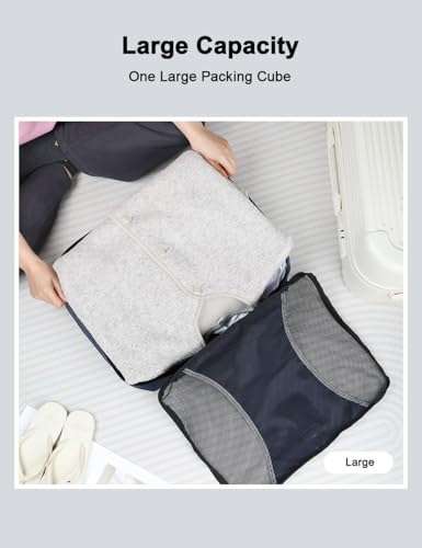 GOX Ultra Light 5 piece Packing Cubes Travel Luggage Organizer 1 Large 2 Medium 2 Small - color: Navy