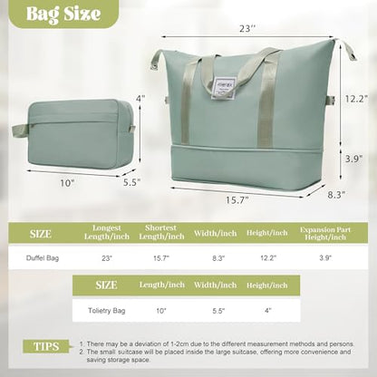 Merax Luggage Set 6 Piece,Lightweight Hardshell Suitcase with Double Spinner Wheels Handle Password Lock,14 IN Cosmetic Case 20/24/28 IN Luggages with Duffel Bag and Toiletry Bag,Light Green - color: Light Green, style: 14+20+24+28+bags