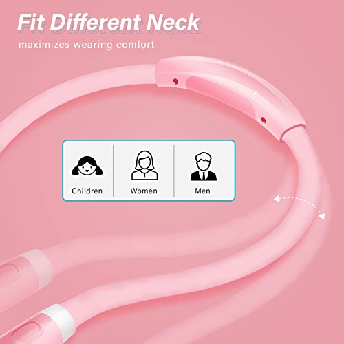 Vekkia Rechargeable LED Neck Reading Light, Book Lights for Reading in Bed, 3 Brightness Levels, Flexible Soft Silicone Arms Comfortable Wear, Long Lasting, Perfect for Craft & Knitting, Pink - color: Pink