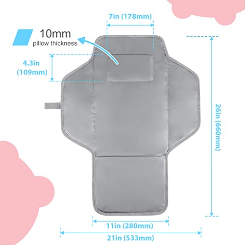 Portable Changing Pad for Baby, Compact Waterproof Diaper Mat with Built-in Cushion, Pink - color: Pink