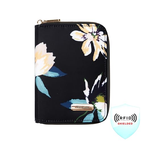 Travelon RFID Blocking Passport Zip Wallet - color: Midnight Floral