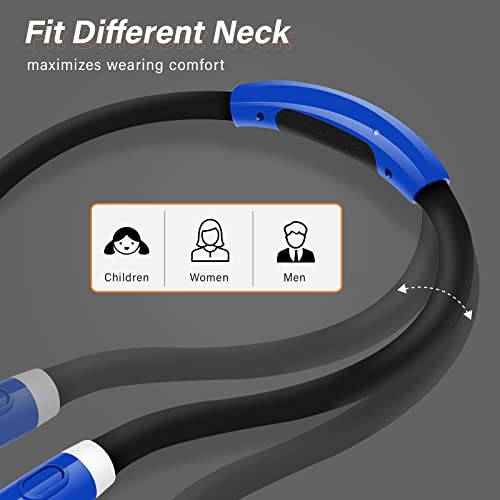 Vekkia Rechargeable LED Neck Reading Light, Book Lights for Reading in Bed, 3 Brightness Levels, Flexible Soft Silicone Arms Comfortable Wear, Long Lasting. Great for Readers, Craft & Knitting - color: Blue