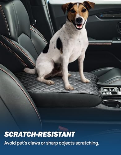 JOYTUTUS Center Console Cover Compatible with 2023-2025 2026 Pilot & 2024 Passport Ridgeline, Car Armrest Cover Console Pad Cushion, Black Leather Center Console Armrest Cover lid Middle Console Cover - color: Black