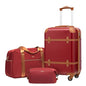 Coolife Luggage Set 3 Piece Suitcase Set Carry On Luggage PC Hardside Luggage TSA Lock Spinner Wheels Telescopic Handle - color: Red, size: 3 piece set (DB/TB/20)