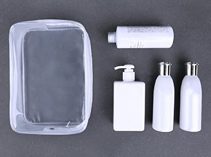 BEFORYOU 6 Pack Clear Toiletry Carry Pouch with Zipper Portable Plastic Waterproof Cosmetic Bag TSA Approved for Vacation Travel Bathroom and Organizing (White, Large) - size: Large bags only