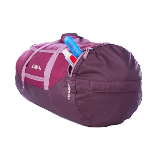 Eddie Bauer Stowaway Packable Duffel Bag | Travel | Foldable | Lightweight | Durable | Ripstop Polyester - color: Port
