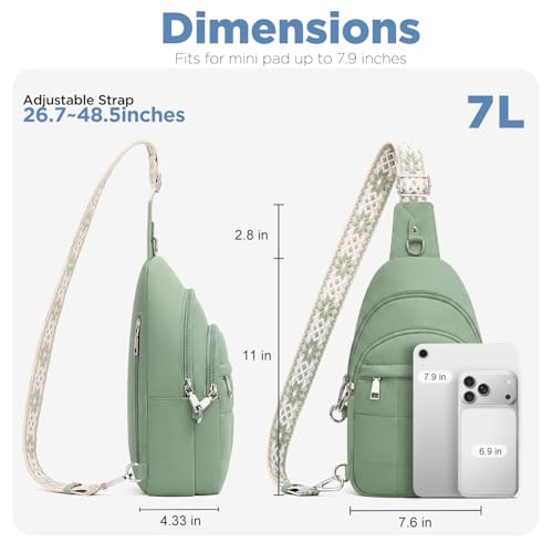 Anti Theft Sling Bag for Men & Women, Lightweight Puffer RFID Crossbody Bag for Travel, Commuting & City Walking, Hands-Free Everyday Essentials Bag Green - color: Green