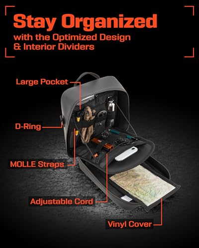 Waterproof Molle Pouch - Attach to Backpacks & Belts - Ideal EDC Pouch Organizer for Medical Gear, Flashlight, Firestarter, Phones and More - Rugged Carrier for Outdoor Travel & Adventure
