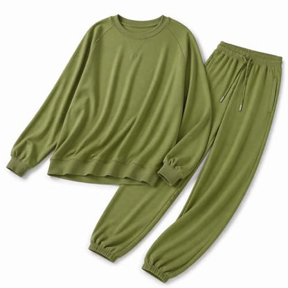 Blush by Us Angels 2 Piece Jogger Lounge Set for Women | Women's Travel Sweatsuit - Lightweight, Cozy Loungewear - color: Moss, size: Small