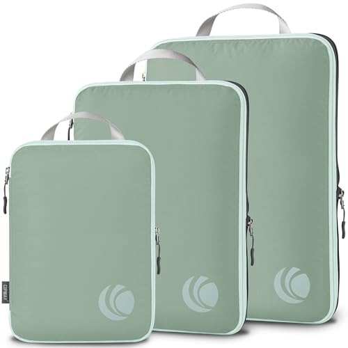 Cipway Compression Packing Cubes, Ultralight Luggage Organizer Bags, Travel Essentials for Carry on Suitcase (3 Piece,Sage Green) - color: Sage Green, size: 3PCS