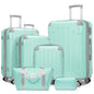LARVENDER Luggage Sets 6 Piece, Expandable Luggage Set Clearance for Women, Suitcases with Wheels, Hardside Hard Shell Travel Luggage with TSA Lock, Mint Green - color: Mint Green, size: 6 piece set