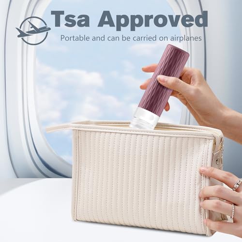 Travel Bottles for Toiletries, TSA Approved 3.4oz Travel Size Containers, BPA Free Leak Proof Silicone Traveling Bottles, Refillable Travel Essentials Kits for Shampoo Conditioner(4 Pack)-B - color: SmokeViolet,Nude,SandPink,Starlight