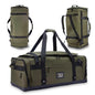 Large Duffle Bag for Travel - Men & Women, Foldable Gym Duffle Backpack, Heavy Duty Tactical Military Canvas Duffel Bags, Extra Big Carry On with Shoe Pockets, Waterproof (80L/103L) - color: Army Green, size: M(80L)