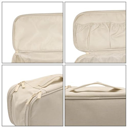 Travel Underwear Organizer Bag Packing Cube Storage Bag Recycled Polyester Lingerie Bra Socks Bag Toiletry Bag,Khaki 6# - color: Khaki 6#(Like beige color)