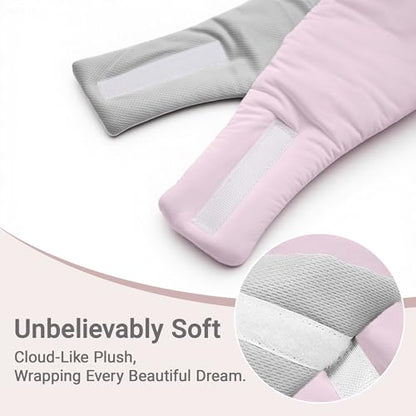 Soft Reversible Cotton Eye Mask for Sleep, Ballet Pink Adjustable and Breathable Design, Lightweight Full-Cover Blindfold for Travel & Nap, Holiday Gift Set for Women Men Adults Couples - color: Ballet Pink