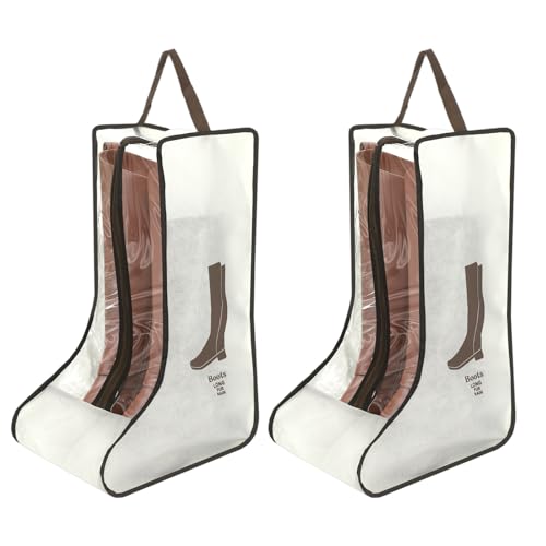 2 Pack Beige Boot Storage Bag, Portable Dust Proof Boot Bags for Cowboy Boots, Shoe Cover Protector Bag for Boots Storage and Organizer Packing, Tall Boot Storage Carry Bag for Travel Daily Use - color: 2 Pack Beige