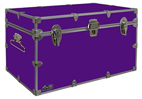 C&N Footlockers - XL Graduate Storage Trunk - Made in the USA - STEEL Footlocker for College Dorm Room & Summer Camp - 32 x 18 x 18.5 Inches (Purple) - color: Purple