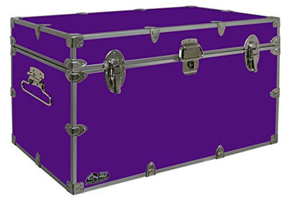 C&N Footlockers - XL Graduate Storage Trunk - Made in the USA - STEEL Footlocker for College Dorm Room & Summer Camp - 32 x 18 x 18.5 Inches (Purple) - color: Purple
