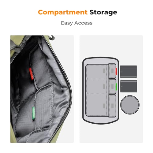 K&F CONCEPT Camera Sling Bag Crossbody Bag Waterproof Camera Shoulder Backpack DSLR/SLR/Mirrorless Camera Case - color: 03 Green Medium