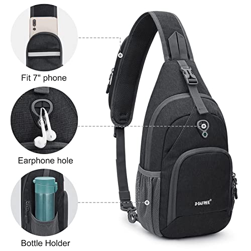 G4Free RFID Sling Bag Crossbody Backpack Small Chest Shoulder Bag Hiking Outdoor - color: Dark Grey
