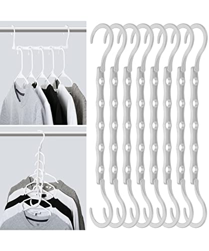 Mr. Pen- Space Saving Hangers, 8 pcs, 360° Rotating Hooks, Magic Cascading Hanger Organizer with 5 Enclosed Slots, Closet Organizers and Storage for Clothes, College Dorm Room Essentials - color: White, size: 8 Pack