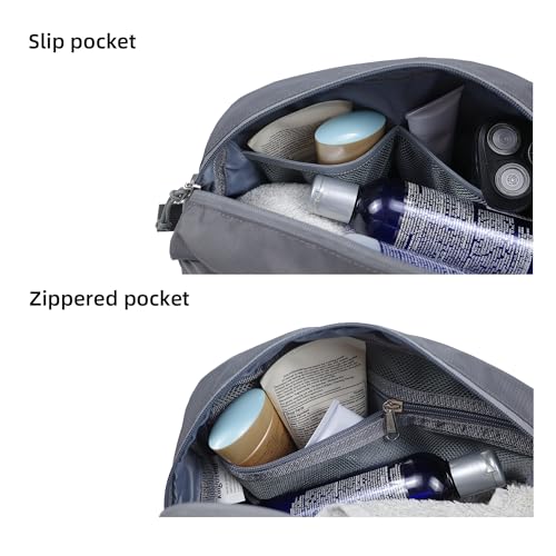 Travel Toiletry Bag 5L, Compact Travel Organizer with Waterproof TPU Wet/Dry Compartment - color: Ash Grey, size: 5L