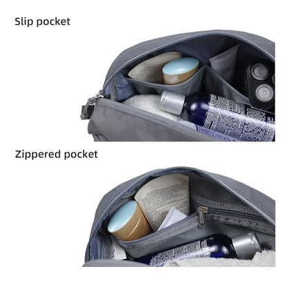 Travel Toiletry Bag 5L, Compact Travel Organizer with Waterproof TPU Wet/Dry Compartment - color: Ash Grey, size: 5L