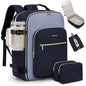 LOVEVOOK 50L Travel Backpack for Women & Men, Airline Approved Carry On Luggage with 3 Packing Cubes, TSA Overnight Bags, Waterproof Personal Item Bag, Weekender Essentials Backpacks fits 17" Laptop - color: Ink Blue-grey Blue-black, size: X-Large