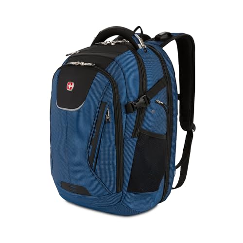 SwissGear Travel Tech Elite Laptop Backpack – Fits Laptops up to 16” – ScanSmart TSA-Friendly Backpack with USB Port, Shoe Compartment & Organizer Pockets – Blue/Black - color: Black/Blue, style: Travel Tech Elite
