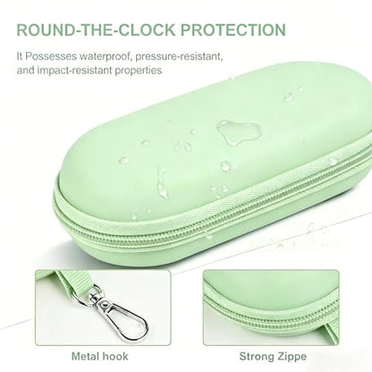 Double Glasses Case,Dual Eyeglasses & Sunglasses Organizer with Clip Zipper Closure for Travel 2 Pairs Storage Box - color: Green