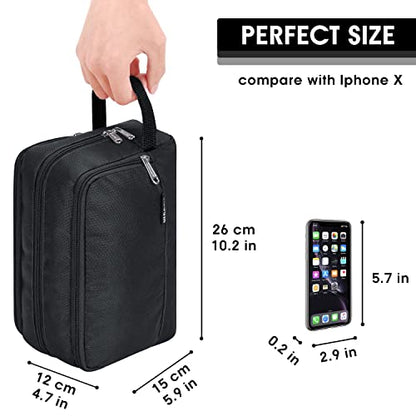 Toiletry Bag for Men Hanging Dopp Kit Water Resistant Shaving Bag Small Toiletry Bag for Traveling (Pure Black) - color: Pure Black
