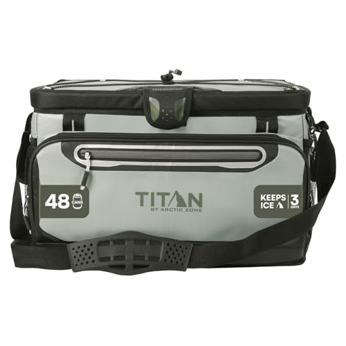 Titan by Arctic Zone Deep Freeze Cooler - Zipperless Hardbody Cooler - Deep Freeze Insulation, HardBody Liner, and SmartShelf - color: Seagrass, size: 48 Can