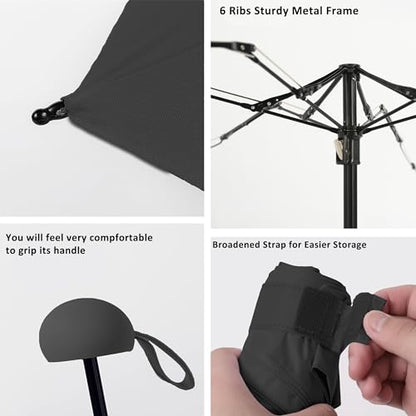 BAODINI Travel Essentials Mini Umbrella for Purse With Case Small Compact UV Sun Protection Lightweight Tiny Pocket Manual Open Close Umbrella for Women Kids and Men Fits Purse Backpack - color: F-2 Pack Navy Blue & Black
