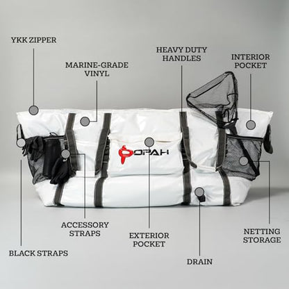 Opah Gear Fathom 7 Insulated Fish Kill Cooler Bag for Cow Tuna, 82' L x 30' W x 36' H, Heavy Duty, Marine-Grade Vinyl, UV Resistant, Camping & Fishing - style: Fathom 7 - 82'l X 30'w X 36'h