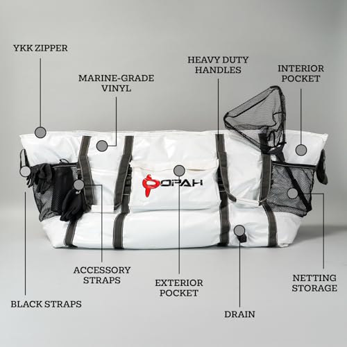 Opah Gear Fathom 6 King Insulated Fish Kill Cooler Bag for King Mackerel, 70' L x 20' W x 18' H, Heavy Duty, Marine-Grade Vinyl, Camping & Fishing - style: Fathom 6 King - 70'l X 20'w X 18'h