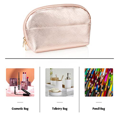 Ethereal Large Cosmetic Bag, Rose Gold Travel Makeup Bag Waterproof Makeup Organizer Bag Portable Makeup Bag Purse Small Toiletry Bag for Women - color: 11-rose gold