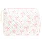 Quilted Makeup Bag Large Travel Zipper Soft Cosmetic Pouch for Women Girls Make Up,Bow Pink - color: Bow Pink, size: 1 PCS Pouch