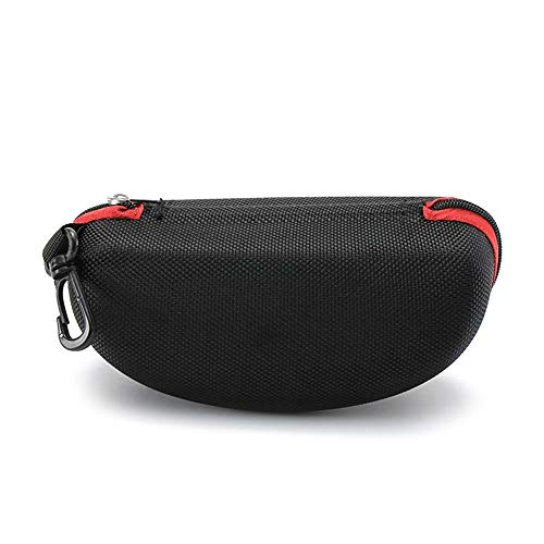 3 Pack Zipper Shell Eyeglasses and Sunglasses Case with Plastic Carabiner Hook - color: Red