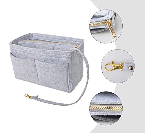 Vercord Felt Organizer Insert For Purse Handbag Tote Bag In Bag Inside Shaper Divider Neo Grey Small - color: A Grey, size: Small