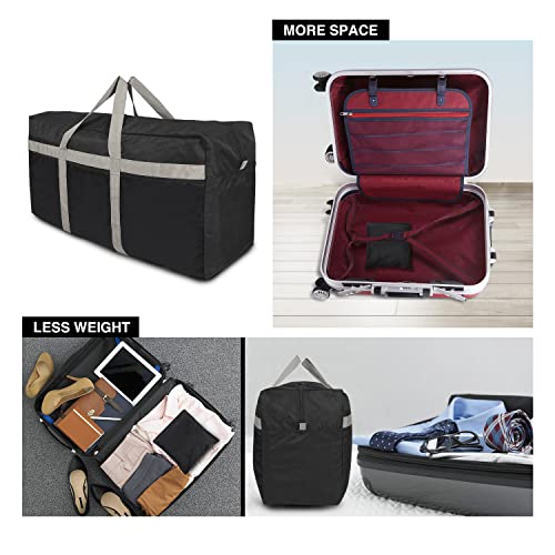 REDCAMP Foldable Travel Bag, Large Sports Bag, 75L/96L/100L, Lightweight Waterproof Tote Bag - color: Black 100l