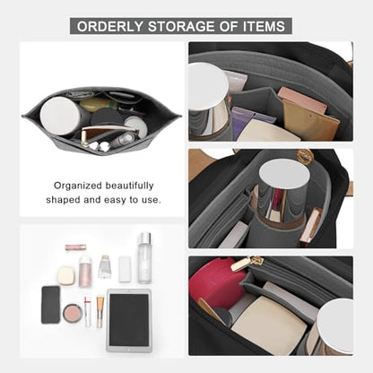 LOUKAYCCI Felt Organizer Compatible with longchamp le pliage L Handbag Insert (Large,Gary) - color: Gray, size: Large