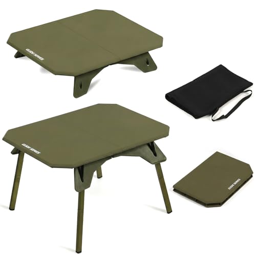 TOPCHANCES Folding Camping Table Outdoor,Ultralight Aluminum Camping Tables Multifunctional Portable Folding Table with Carrying Bag for Holiday Festival Camping Travel Picnic Grilling - color: Dark Green