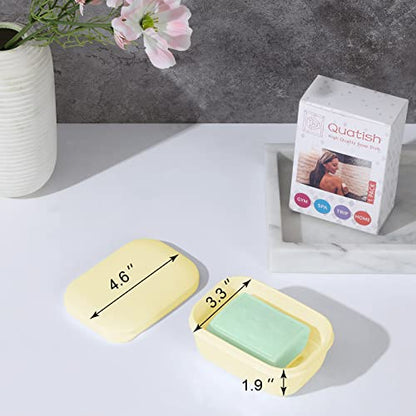 Quatish 4 Pack Travel Soap Case Leakproof, Portable Travel Bar Soap Holder Container with Lid for Camping, Gym, Multicolor - color: Pink+blue+green+yellow