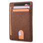 Buffway Slim Minimalist Front Pocket RFID Blocking Leather Wallets for Men and Women - At Sahara Coffee - color: At Sahara Coffee