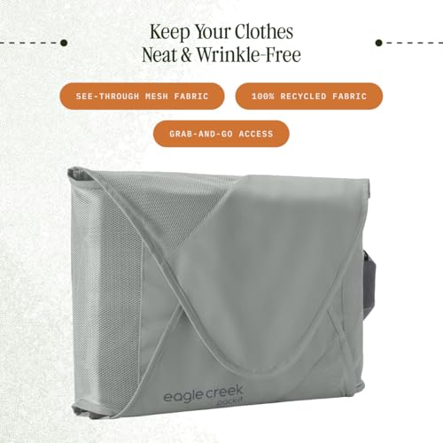 Eagle Creek Pack-It Reveal Garment Folder - Travel Garment Bag with Compression Wings to Maximize Luggage Space - Convenient Top Handle - Quick Drying Material - Storm Grey - Large - color: Grey