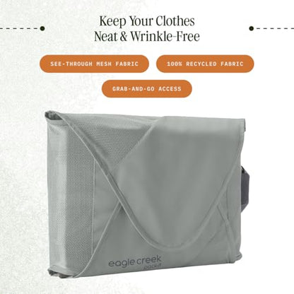 Eagle Creek Pack-It Reveal Garment Folder - Travel Garment Bag with Compression Wings to Maximize Luggage Space - Convenient Top Handle - Quick Drying Material - Storm Grey - Large - color: Grey