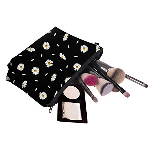 Deanfun Cosmetic Bag for Women, Durable Polyester Makeup Bag Organizer Travel Waterproof Roomy Accessories Daisy Purse Bag Gifts(52366) - color: 52366
