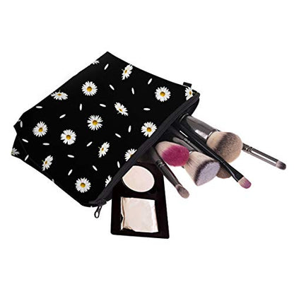 Deanfun Cosmetic Bag for Women, Durable Polyester Makeup Bag Organizer Travel Waterproof Roomy Accessories Daisy Purse Bag Gifts(52366) - color: 52366
