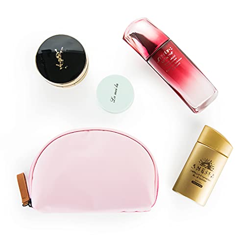 Hekyip Half Moon Cosmetic Beauty Bag for Purse Travel Handy Makeup Pouch for Women Ladies (PINK) - color: PINK