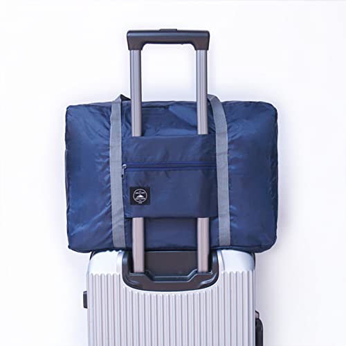 Travel Bag 24 Packes Carry on Luggage Foldable Duffel Bag Sports Gym Bag Weekender Overnight Bag Water Resistant Nylon Travel Duffel for Men Women (Blue 24PCS) - color: Blue 24